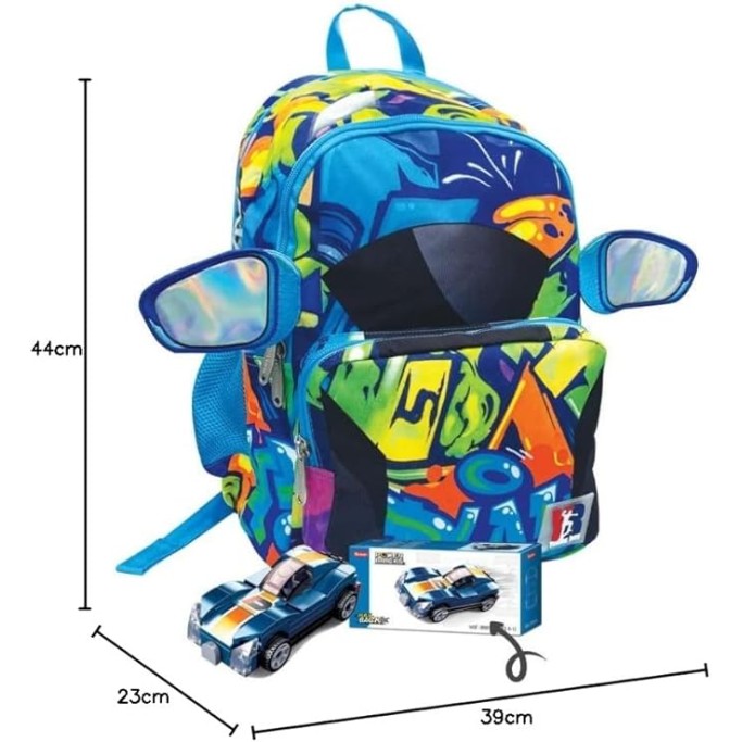 Zaino Starter Young People Boy fluo TINTA UNITA  + omaggio macchina mattoncini