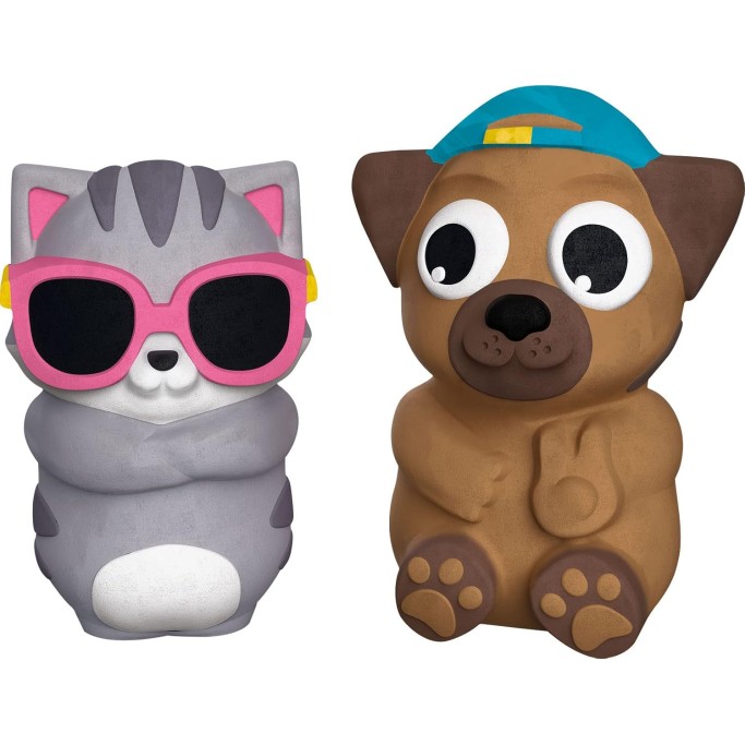 Maped CREATIV - Set di statuette in gesso, tema estivo, gatto e cane