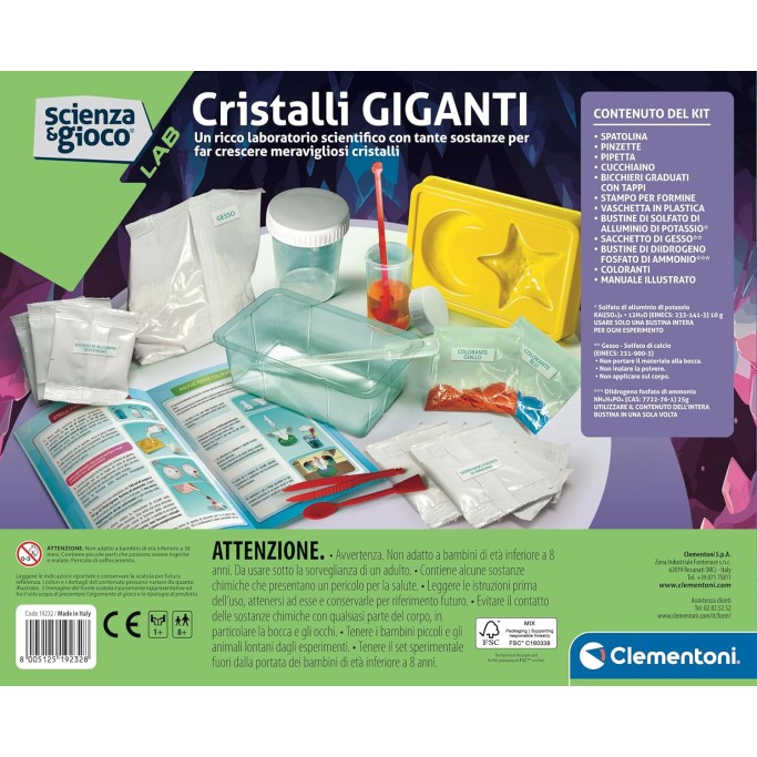 Clementoni Laboratorio Cristalli Cristalli Giganti