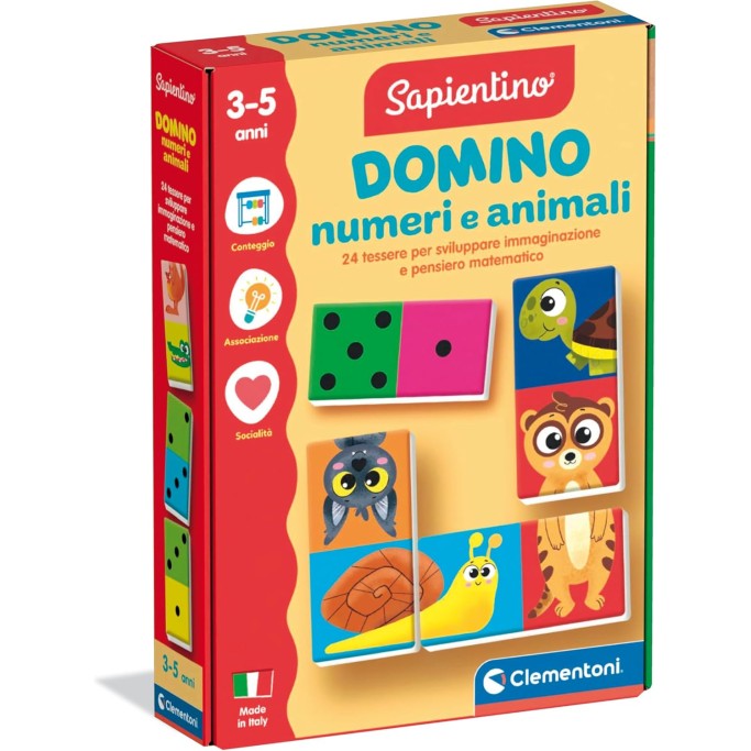 Clementoni Sapientino Domino Numeri e Animali