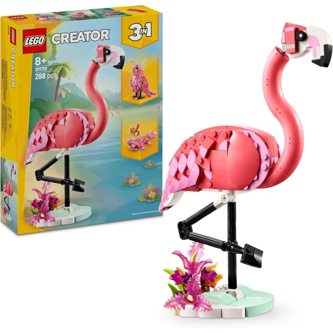 LEGO 31170 Creator 3 in 1 Animali Selvatici: Fenicottero Rosa