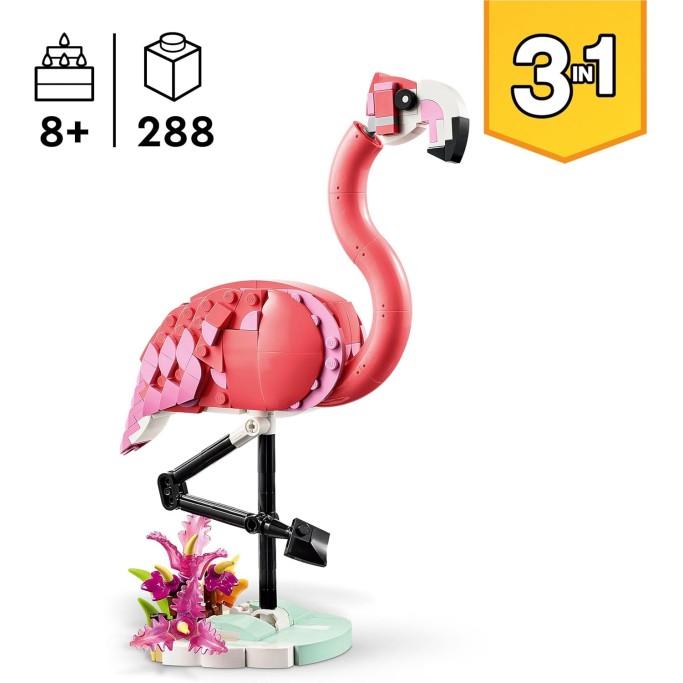 LEGO 31170 Creator 3 in 1 Animali Selvatici: Fenicottero Rosa