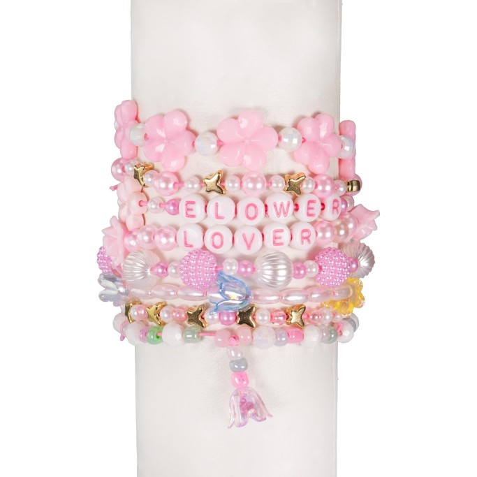 Perline ABC Flower Bouquet, Kit da 500 Perline colorate e multiformi