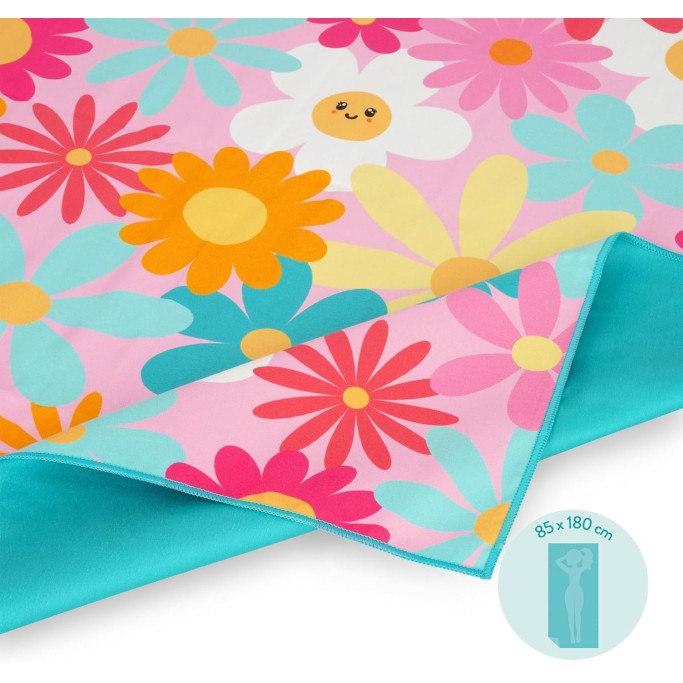 Legami Telo Mare Leggero, Telo Mare in Microfibra, Daisy