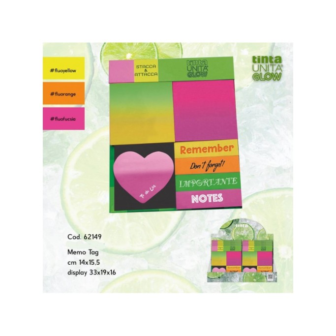 TintaUnita Glown Kit Memo Tag Spring Attacca e stacca post-it
