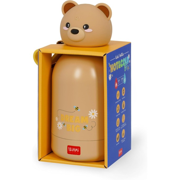 Legami Borraccia Termica per Bambini Hot&Cold BFF, Teddy Bear + Tappo Borraccia con Beccuccio