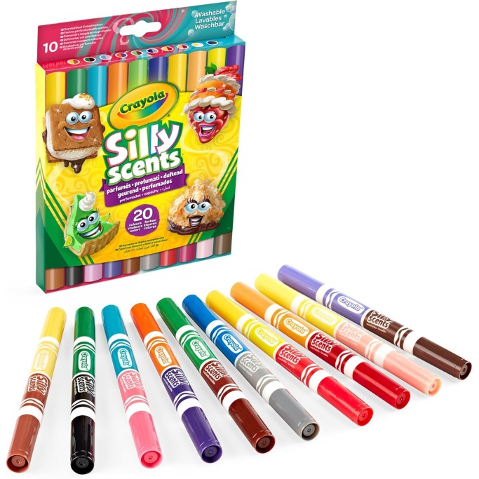 Crayola Silly Scents, Pennarelli Profumati Lavabili Doppia Punta Maxi