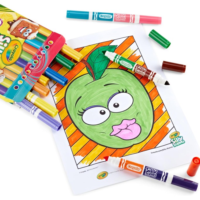 Crayola Silly Scents, Pennarelli Profumati Lavabili Doppia Punta Maxi