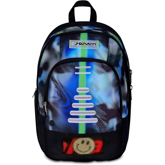 Seven Zaino Scuola Dual Write Down, Blu, Doppio Scomparto Da 31 Litri Di Capacità