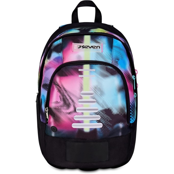 Seven Zaino Scuola Dual Write Down, Fucsia, Doppio Scomparto Da 31 Litri Di Capacità