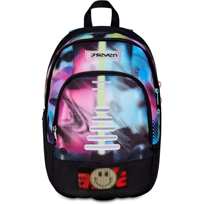 Seven Zaino Scuola Dual Write Down, Fucsia, Doppio Scomparto Da 31 Litri Di Capacità