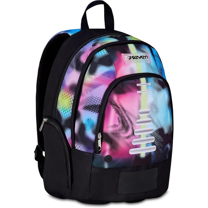 Seven Zaino Scuola Dual Write Down, Fucsia, Doppio Scomparto Da 31 Litri Di Capacità