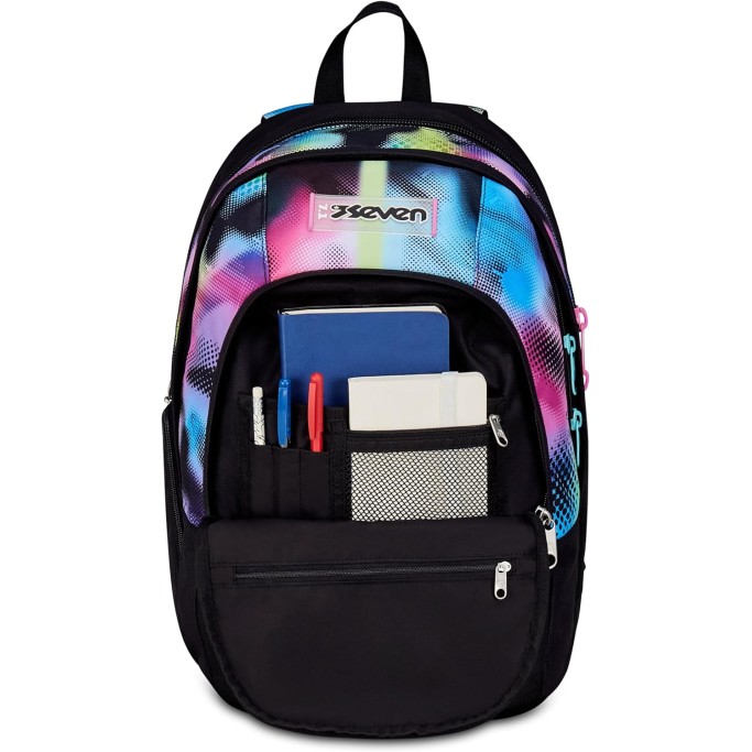 Seven Zaino Scuola Dual Write Down, Fucsia, Doppio Scomparto Da 31 Litri Di Capacità