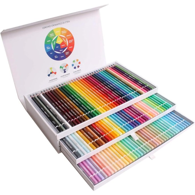 Tinta Unita Cassettiera 3 piani 108 pastelli
