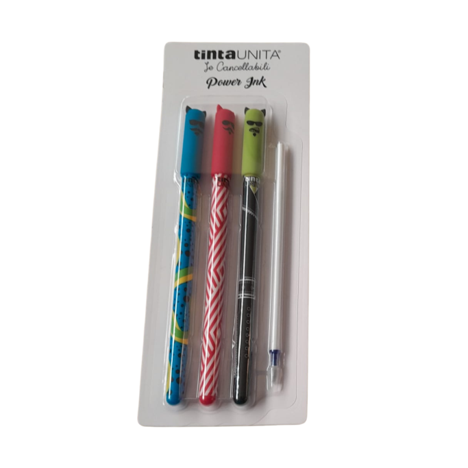 Tinta Unita Kit 3 Penne Cancellabili Blu+ Refil Blu Fashion