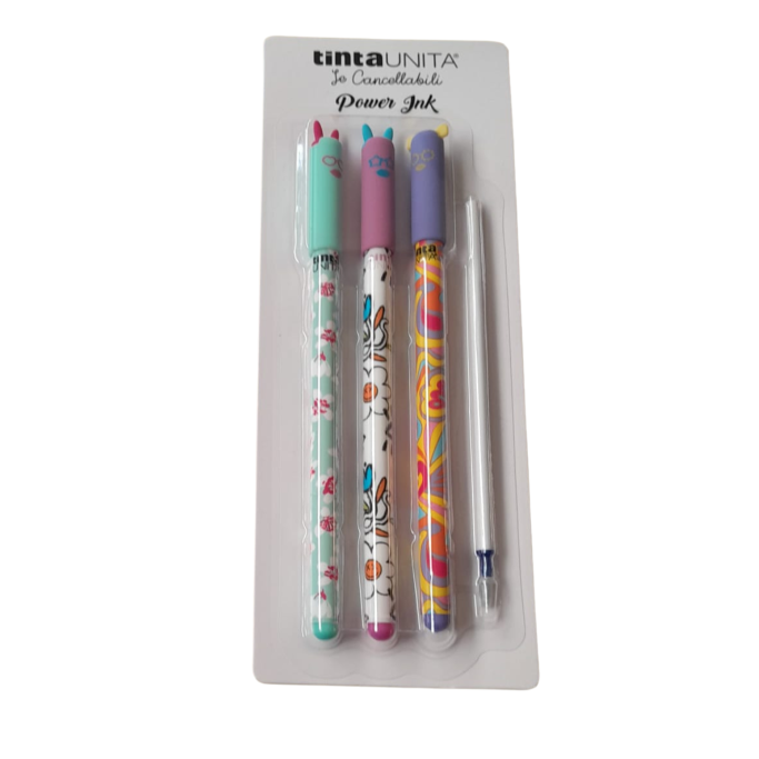 Tinta Unita Kit 3 Penne Cancellabili Blu+ Refil Blu Fashion