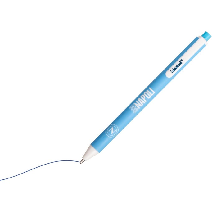 Colourbook, Set 3 Penne Napoli, Penna a Sfera 0,7mm, Inchiostro Blu
