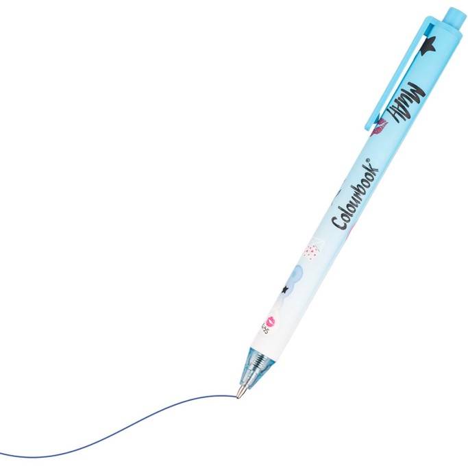 Colourbook, Set 3 Penne Coccolotti, Penna a Sfera 0,7mm, Inchiostro Blu (Love&Tell)