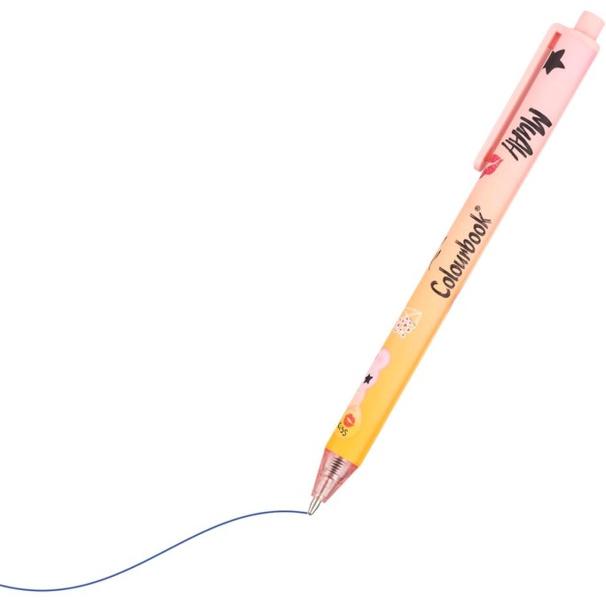 Colourbook, Set 3 Penne Coccolotti, Penna a Sfera 0,7mm, Inchiostro Blu (Love&Tell)