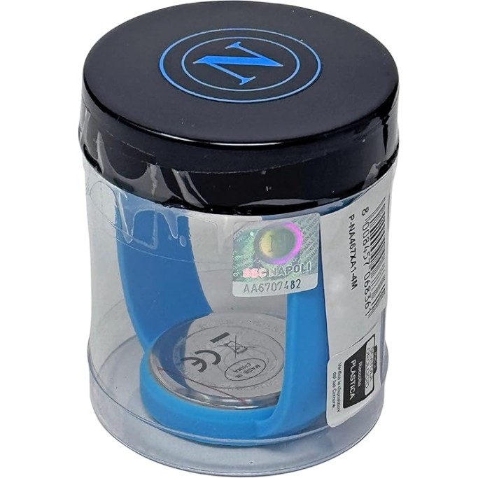 SSC Napoli Orologio da polso analogico, cassa 33mm, cinturino silicone