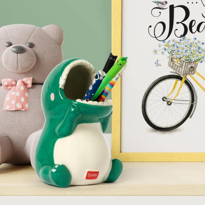 Legami Portapenne in Ceramica, Desk Friends, Tema Dino