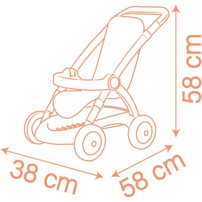 Smoby Baby Nurse Passeggino Per bambole fino a 42 cm