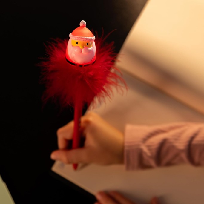 Legami Natale, Penna a Sfera con Babbo Natale luminoso