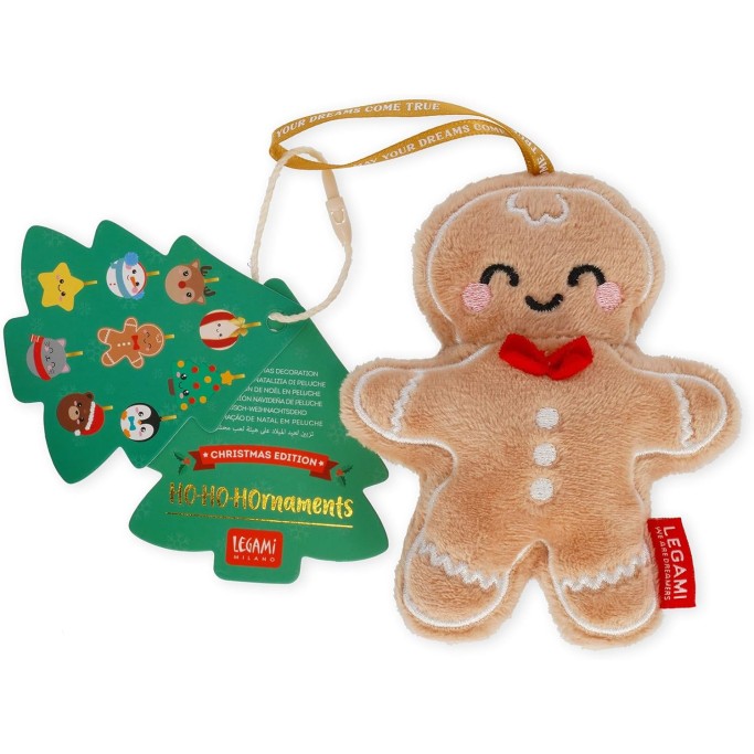 Legami Natale, Decorazione Natalizia in Peluche Oh-Oh-Ornaments, Tema Gingerbread