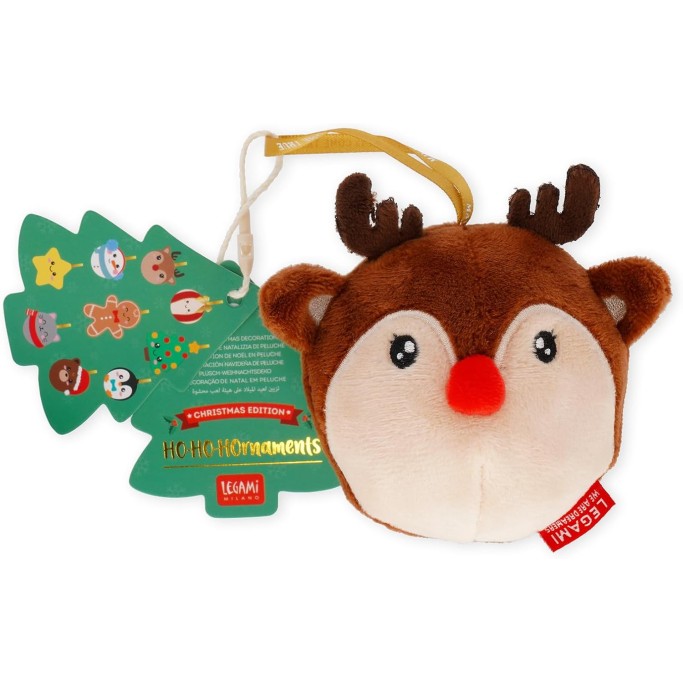 Legami Natale, Decorazione Natalizia in Peluche Oh-Oh-Ornaments, Tema Renna