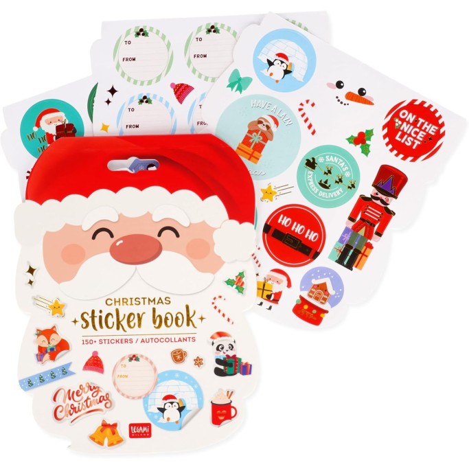 Legami Natale, Quaderno di Adesivi Natalizi, 8 Fogli con più di 150 Stickers in CartaTema Tree