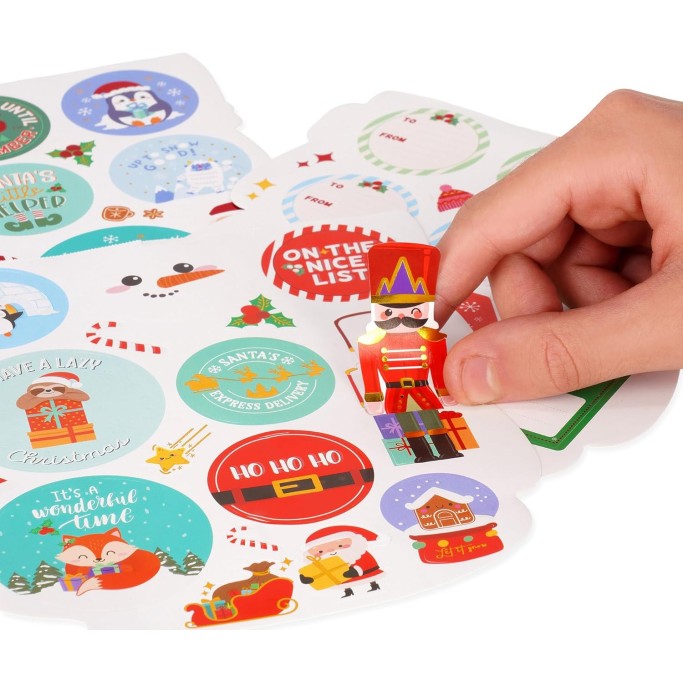 Legami Natale, Quaderno di Adesivi Natalizi, 8 Fogli con più di 150 Stickers in CartaTema Tree