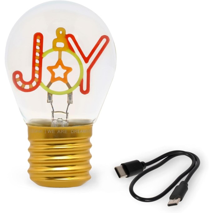Legami Natale, Lampada da Tavolo a forma di Lampadina Tema Joy