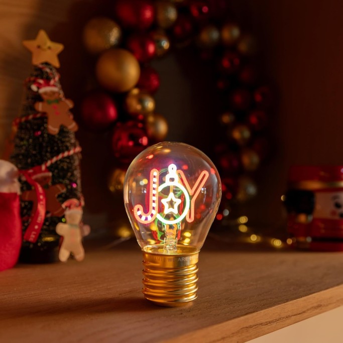 Legami Natale, Lampada da Tavolo a forma di Lampadina Tema Joy