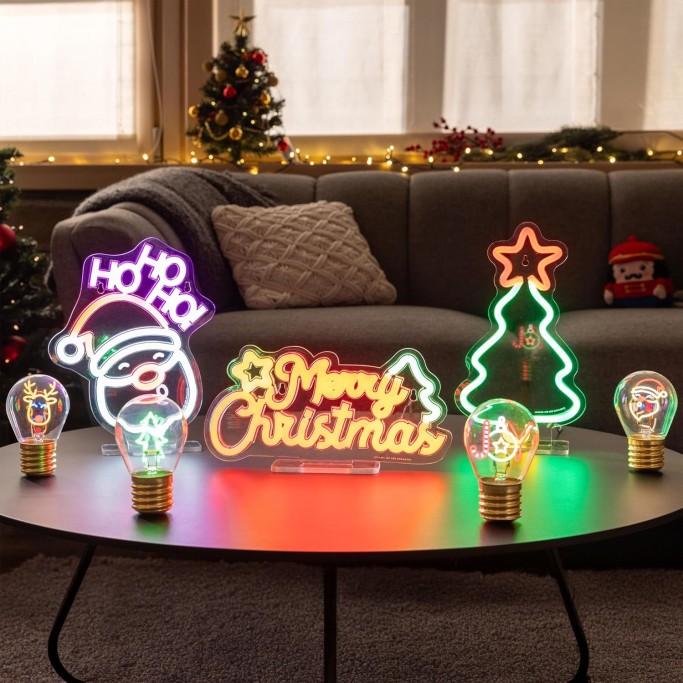 Legami Natale, Lampada da Tavolo a forma di Lampadina Tema Joy