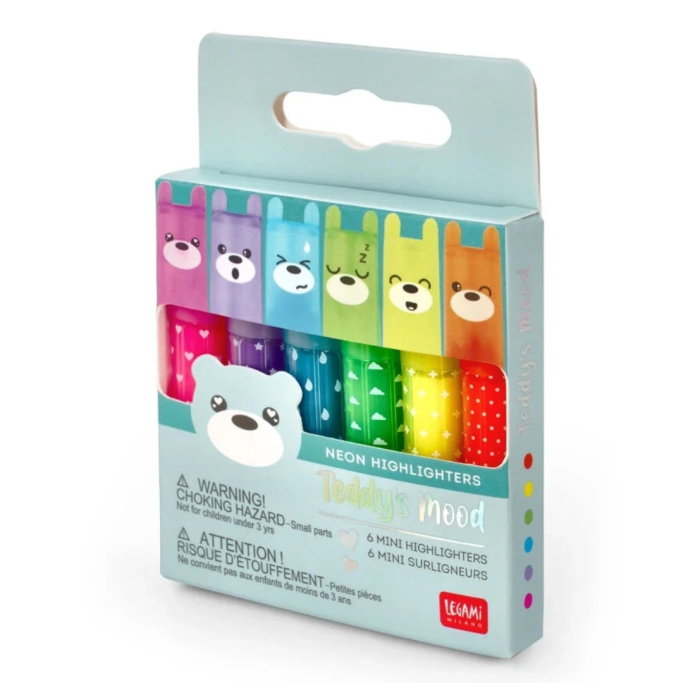 Legami, SET DI 6 MINI EVIDENZIATORI TEDDY'S