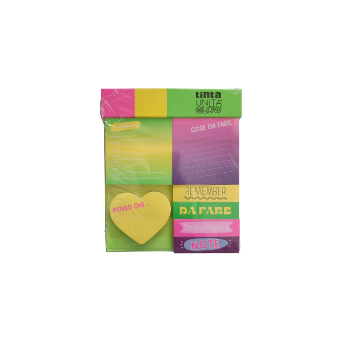 TintaUnita Glown Kit Memo Tag Spring Attacca e stacca post-it