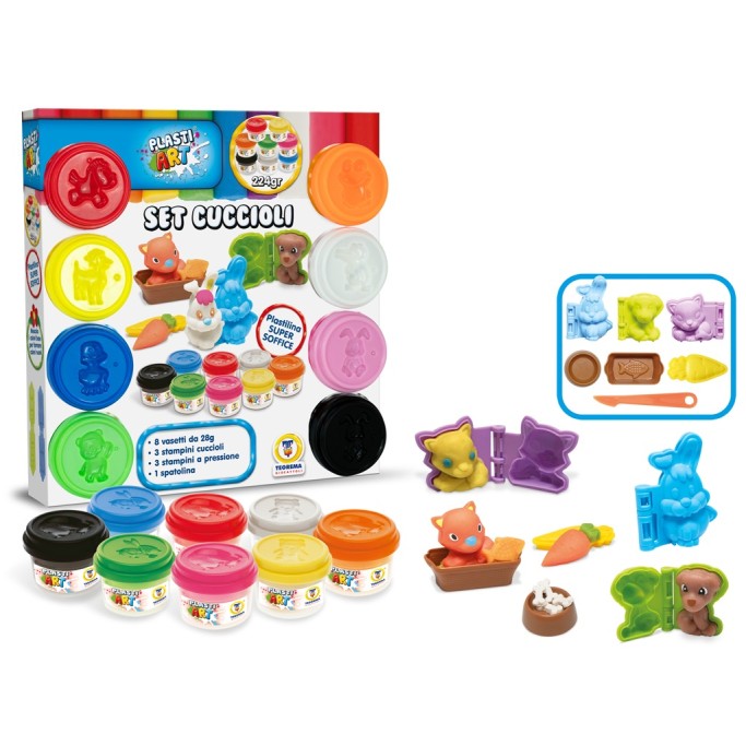 PLASTIART SET CUCCIOLI 8X25GR VASETTI