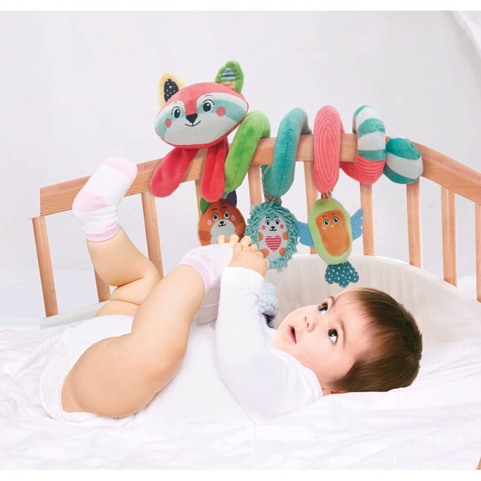 Happy Animals-Spirale, Giocattolo Morbido da Appendere