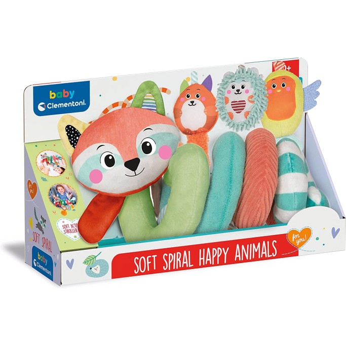 Happy Animals-Spirale, Giocattolo Morbido da Appendere