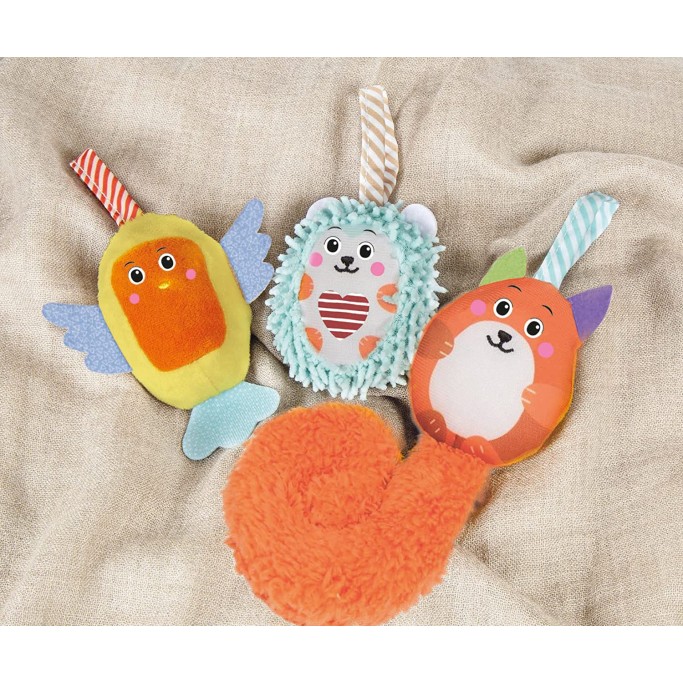 Happy Animals-Spirale, Giocattolo Morbido da Appendere