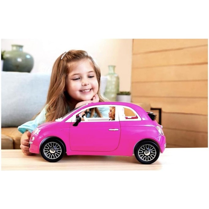 Barbie Bambola e Fiat 500, Veicolo Rosa a 4 Posti