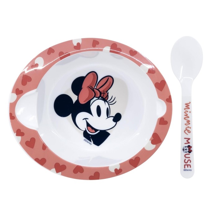 Set Pappa per Microonde Piatto Fondo con Cucchiaio Minnie o Topolino