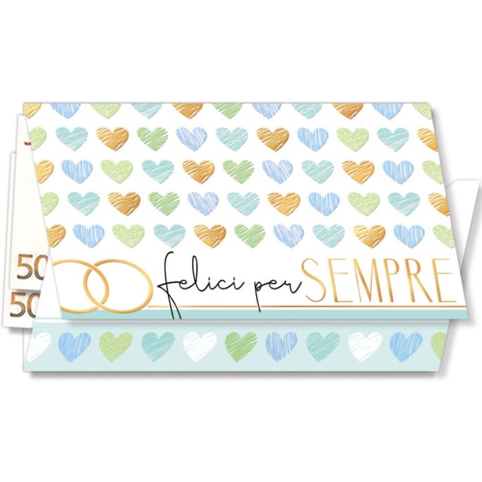 BIGLIETTO AUGURALE MATRIMONIO 12X18, PORTASOLDI