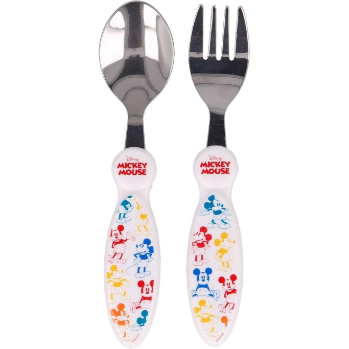 Set 2 Posate Bambini Disney Mickey Mouse in metallo