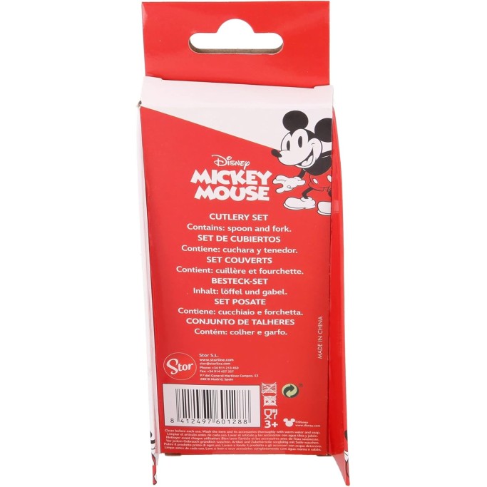 Set 2 Posate Bambini Disney Mickey Mouse in metallo