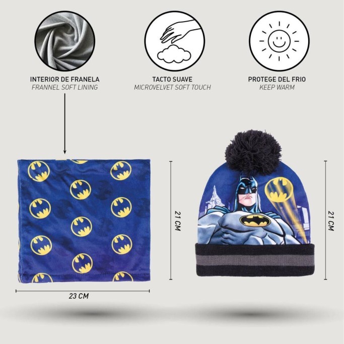Cappello, Guanti e Scaldacollo Batman
