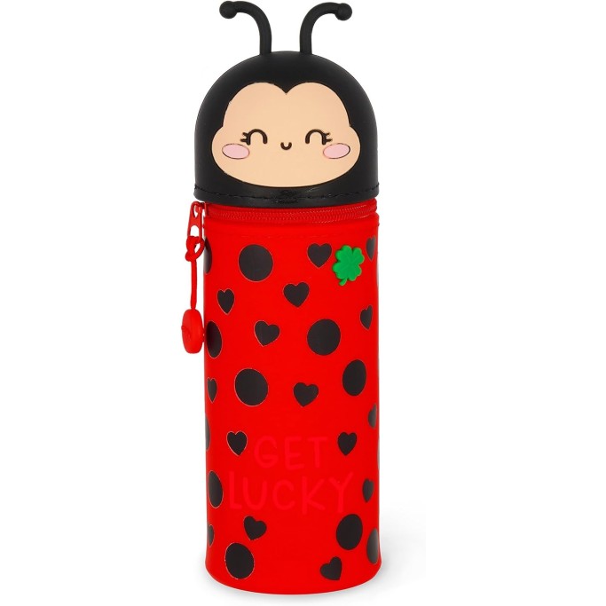 Legami, Kawaii Astuccio Scuola 2 in 1 in Morbido Silicone, Ladybug, Coccinella