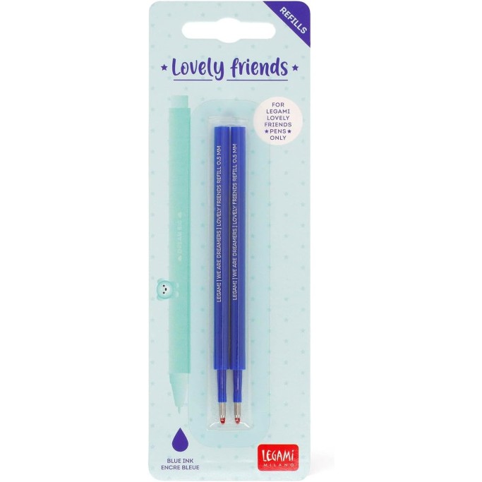 Legami, Set 2 Refills per Penna Gel, Lovely Friends
