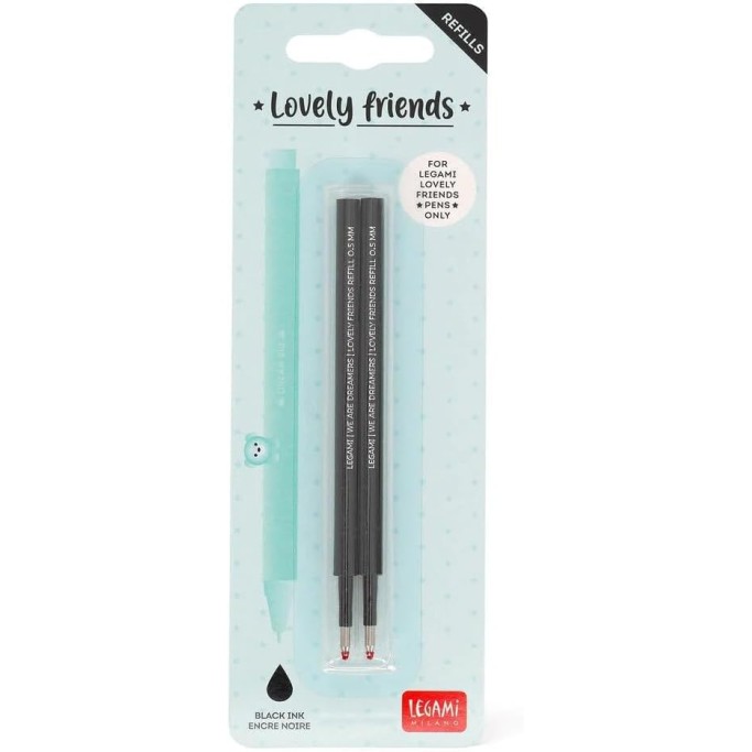 Legami, Set 2 Refills per Penna Gel, Lovely Friends