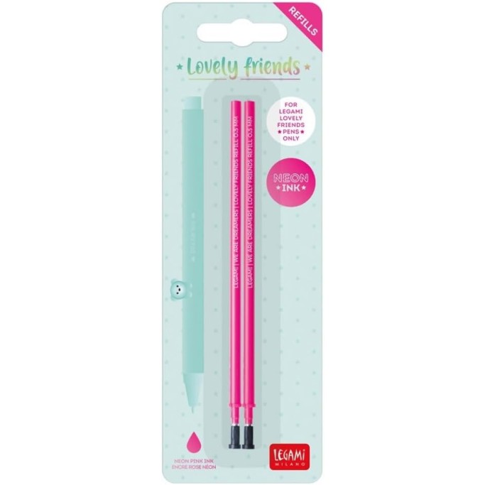Legami, Set 2 Refills per Penna Gel, Lovely Friends